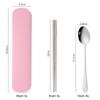 Portable Stainless Steel Cutlery Set: Fork, Spoon & Chopsticks - Ideal for Students & Outdoor Use