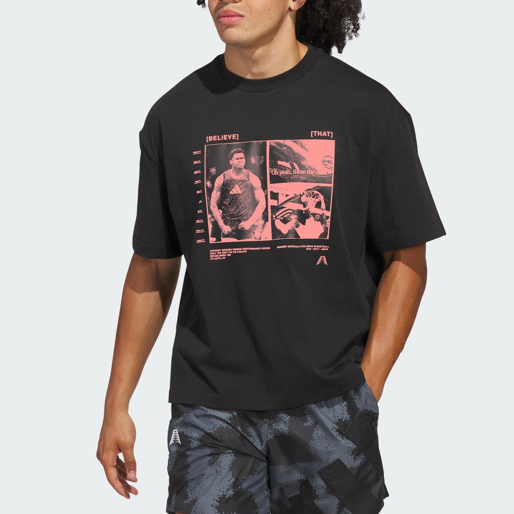 Adidas X Anthony Edwards Collaboration Basketball Print Loose Fit Short Sleeve T-Shirt Men Tops JW2931