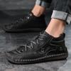 Men Casual Shoes Handmade Leather Loafers Comfortable Men's Shoes Quality Split Leather Flat Moccasins Man Sneakers