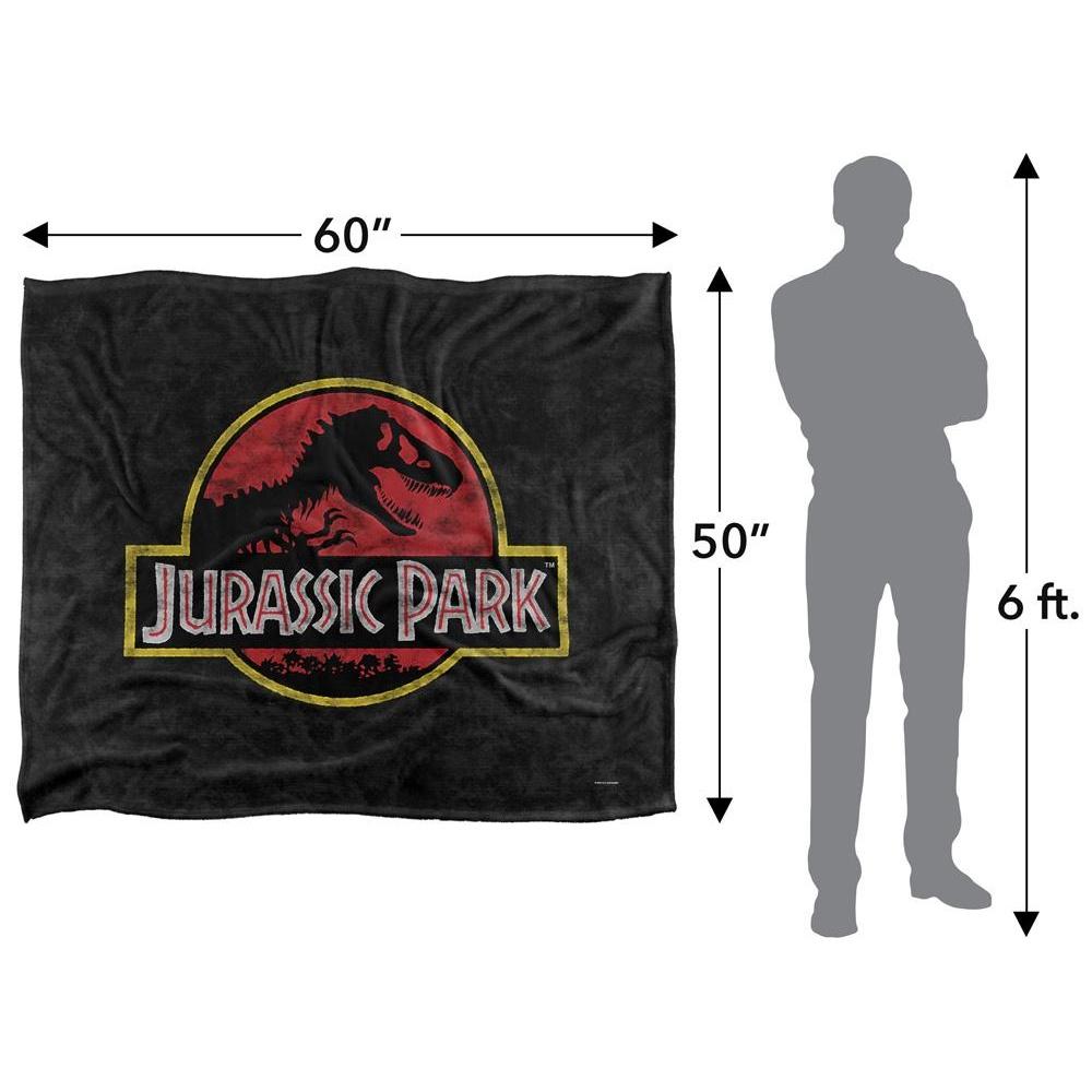 Jurassic Park Silky Classic Logo Supersoft Throw