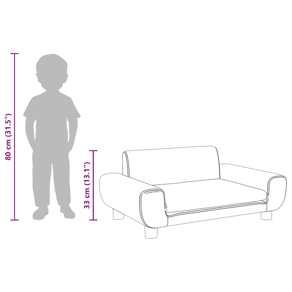 Kids Sofa Pink 70 X 45 X 33 Cm Velvet
