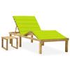 Day and Night - Day and Night Garden Lounger with Impregnated Pine Wood Table and Cushion