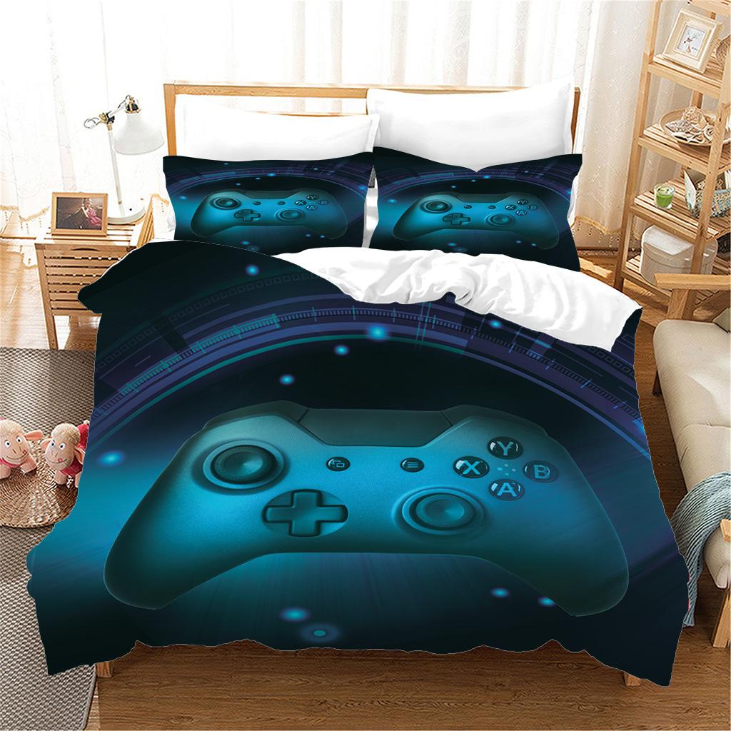 Gamepad Printing Three-Piece Digital Printing Quilt Cover Pillowcase Sheet