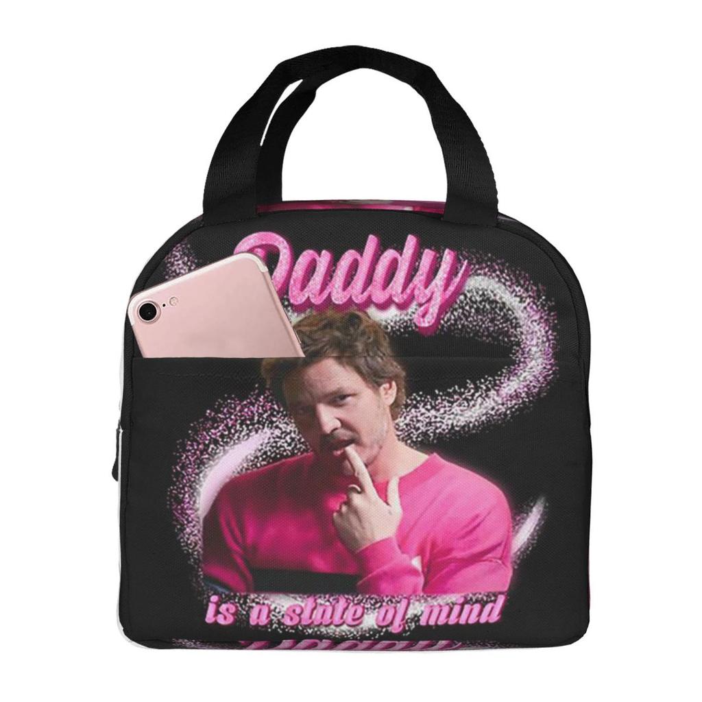 Pedro Pascal Sacred Heart Insulated Lunch Bag for Women Office Cooler Thermal Food Box Tote Leakproof Lunch Boxes Container
