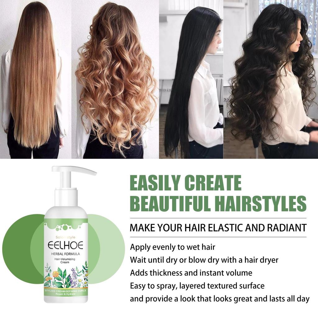 EELHOE Bouncy Volume Pflegecreme Anti-Frizz Lockiges Haar Volumen Natürliches Volumen Styling Haarpflege Elastifizierer