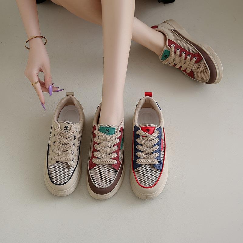 Summer New Breathable Little White Shoes Female Students Thick-soled Versatile Casual Mesh Shoes
