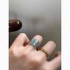 "Qingfu Naji" new Chinese imitation jadeite color blessing ring, high-end sense of national style ring temperament elegant jewelry