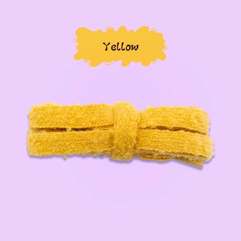 1Pair Flat Shoelace Fluffy Shoelaces 1.5cm Width Plush Rope Shoe Laces 100/120/140/160CM for Woman Man Shoes Accessories Fashion
