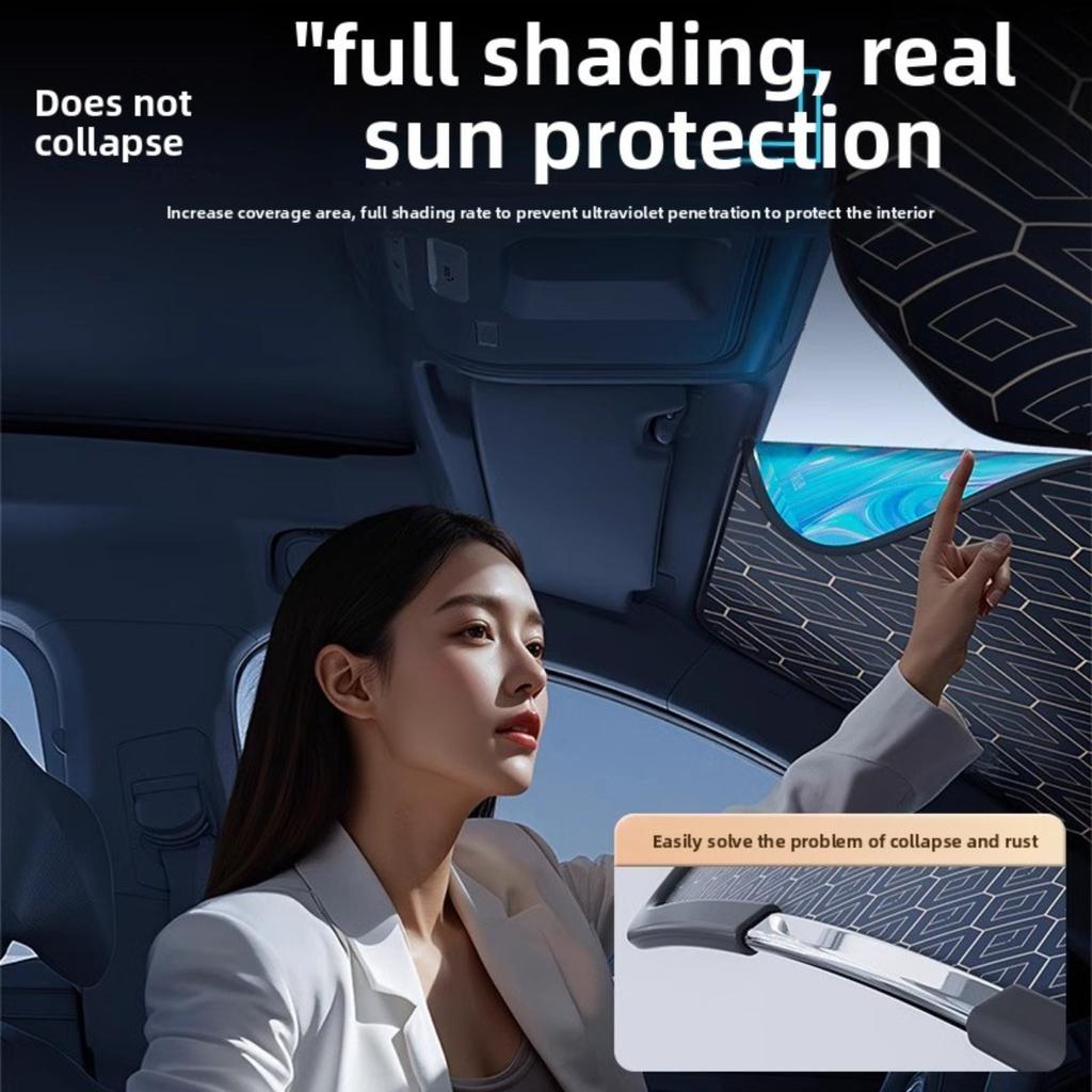 Titanium Silver Alloy Car Windshield Laser Sunshade -Four Layer Physical Material, UV Protection, Heat Insulation, Shading, Car Sunshade, Car Sunshade