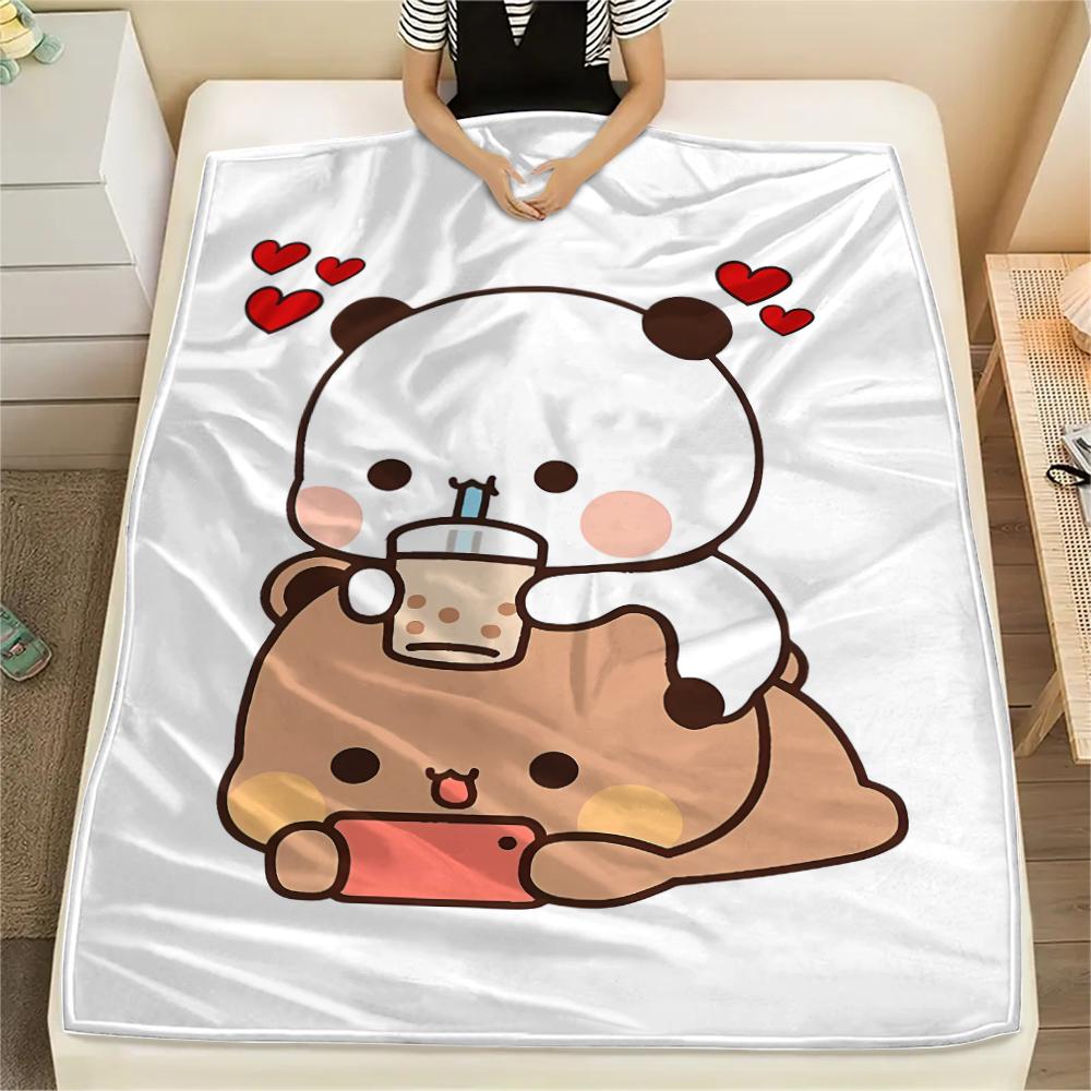 1PC Bubu Dudu Print Flannel Blanket, High quality All Seasons, Home Decor, Warmth and Comfort, Perfect for Christmas Gifts