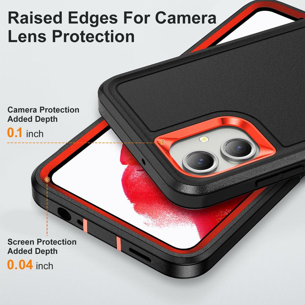 For Samsung Galaxy A06 4G Case Kickstand Phone Cover PC+Silicone+EVA 3-in-1 Design