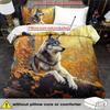 Wolf-Themed Duvet Cover Set - 2/3pcs, Soft, Comfortable, and Breathable, Forest Animal Pattern Printed Bedding, Wolf Print Duvet Cover Set,