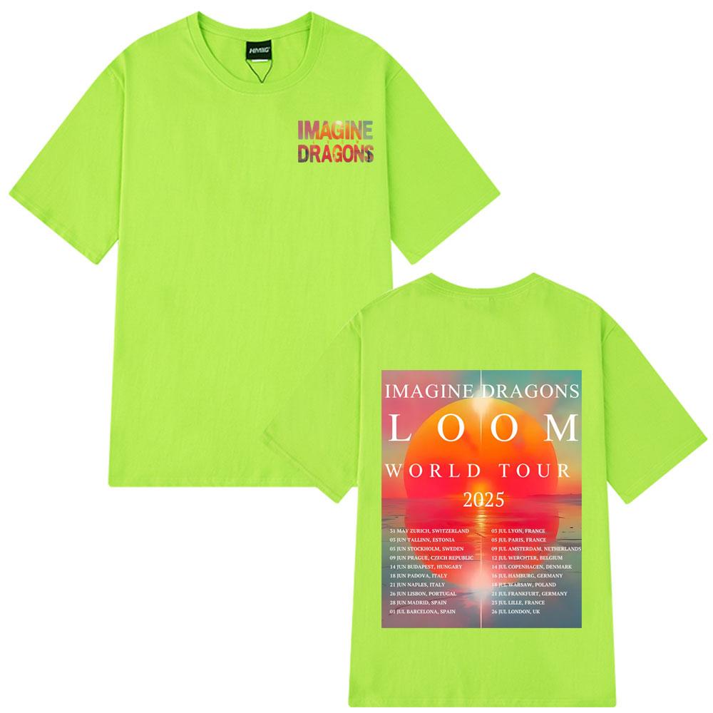 

Imagine Dragons Band Loom Tour 2025 T-Shirt Men s Fashion Hip Hop Short Sleeve Oversized Soft Cotton Simple T Shirt Streetwear 3XL