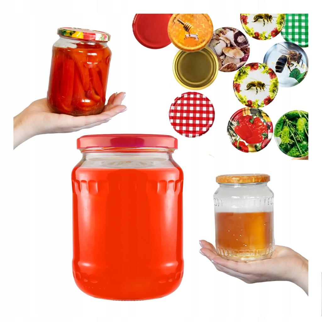 48X Słoik 720Ml Słoiki Szklane Na Dżem Miód Przetwory Ogórki