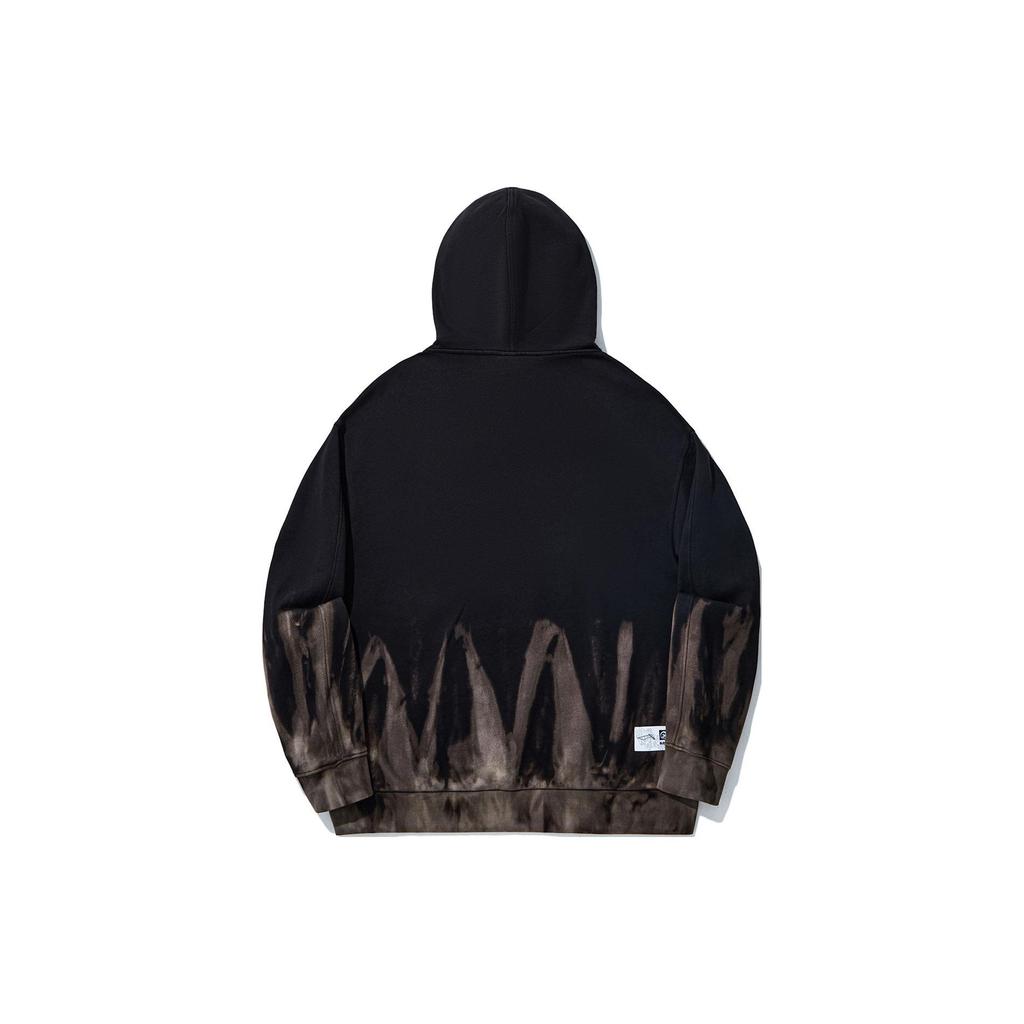 Li Ning Skateboard Series Gradient Loose Pullover Hoodie Unisex Hoodies Black AWDU325-1