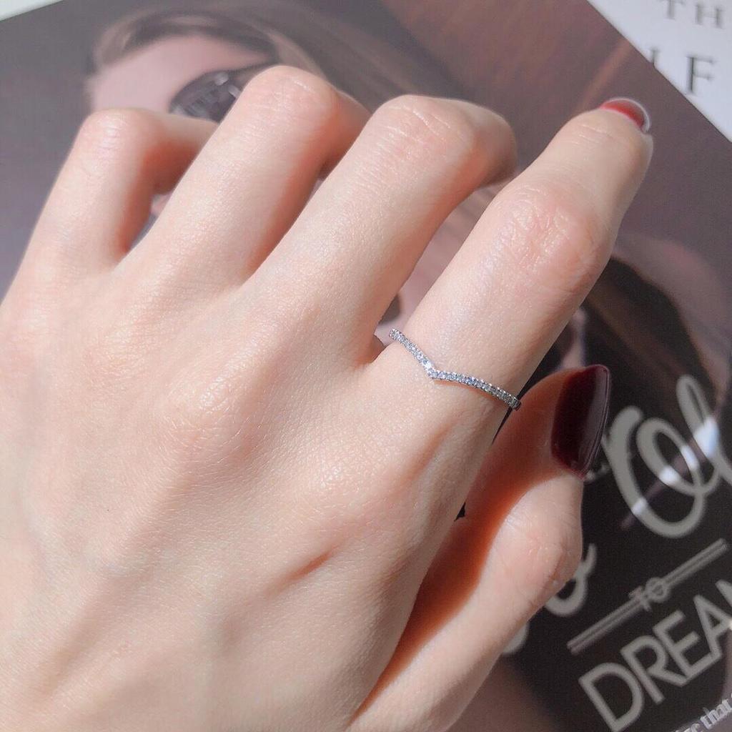 14K Gold Plated Sterling Silver Ring: Japanese & Korean Style, Thin Zircon Diamond Rose Gold Band, Women's Pinky Ring