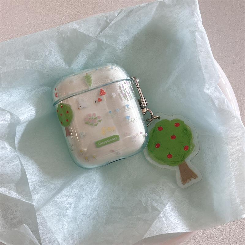 Spring Tree for Airpods4 Apple Bluetooth Wireless 1/2/3 Generation Pro2 Earphone Cover Cute Pendant Female