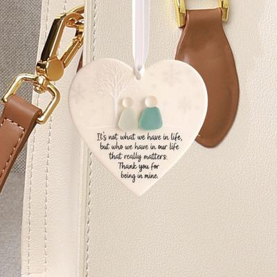Yousheng Hartvormige Zeeglas Vriendschapsdecoratie Handgemaakte Keramiek Hart Ornament voor Kerstboom Hanger Decor Zeeglas Kunst Vriendschapsherinnering