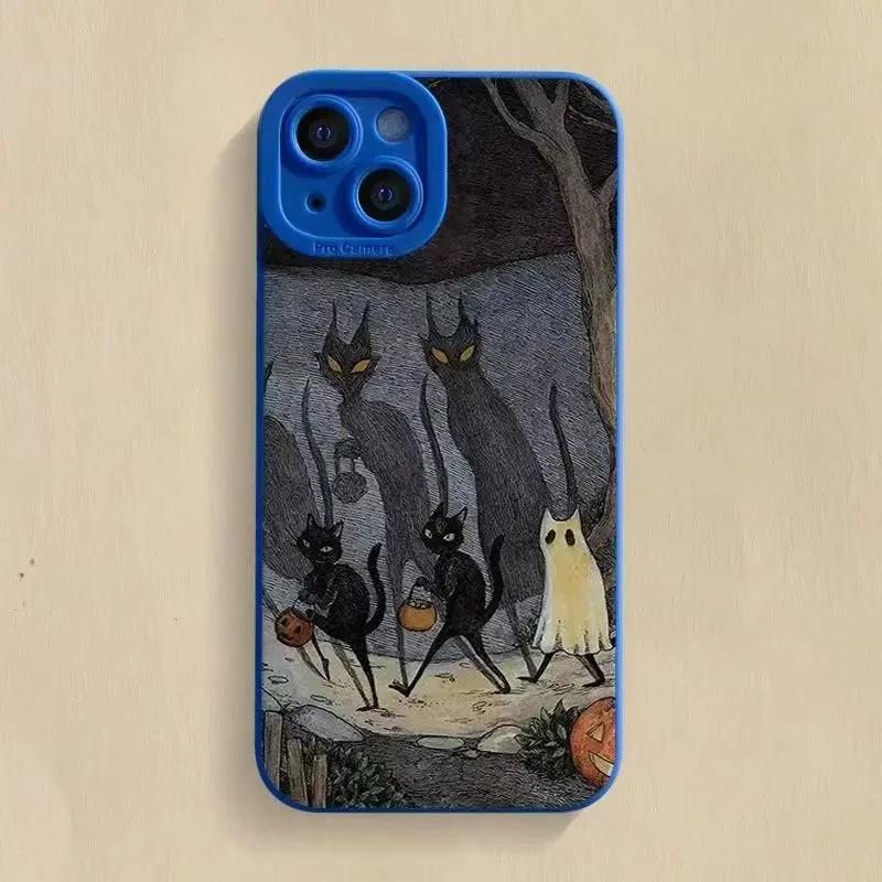 

Case For iPhone 14 Pro Max Dark Funny Monster Cat Fox Phone Case For iPhone 15 11 13 12 Por XS Max XR X 7 8 Plus Soft Cover iPhone 12 Mini