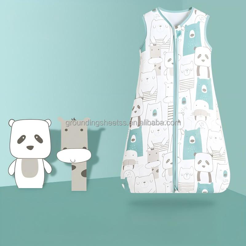 Baby Sleeping Bag Summer Thin Baby Sleepsack Kids Sleepwear Anti-Kick Blanket Cartoon Print 100% Cotton