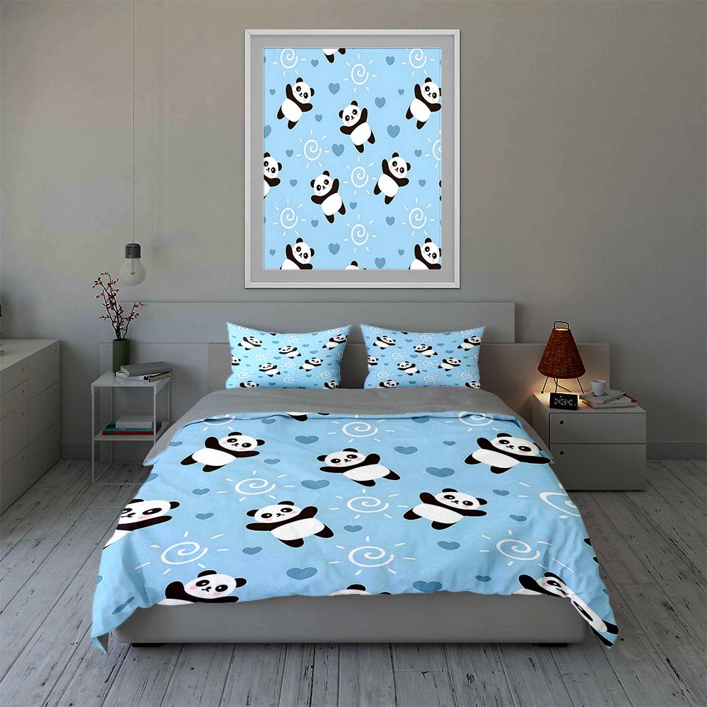 Pandas, hearts, spirals. Bedding Duvet cover sets Duvet covers Pillowcases gifts (1 * Duvet Cover 2 * Pillowcases, without duvet insert)