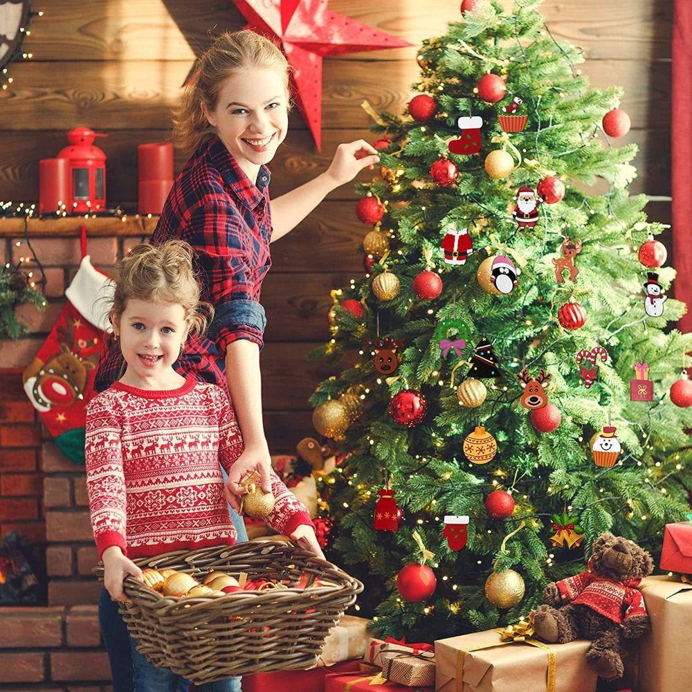 20/40pcs Creative Christmas Decoration Delicate Hanging Ornament Crafts Christmas Tree Pendant  Toy