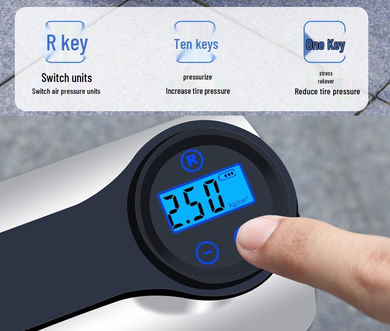 Portable 12V High-Power Electric Tire Inflator for Cars and Sedans
