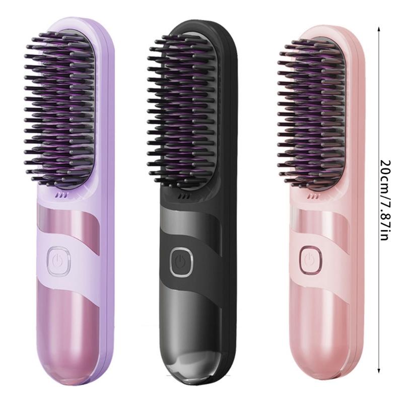 Double Purpose Hair Styler Brush USB Charging Hair Straightener 3600mAh Battery Ideal for Travel Efficient Styling