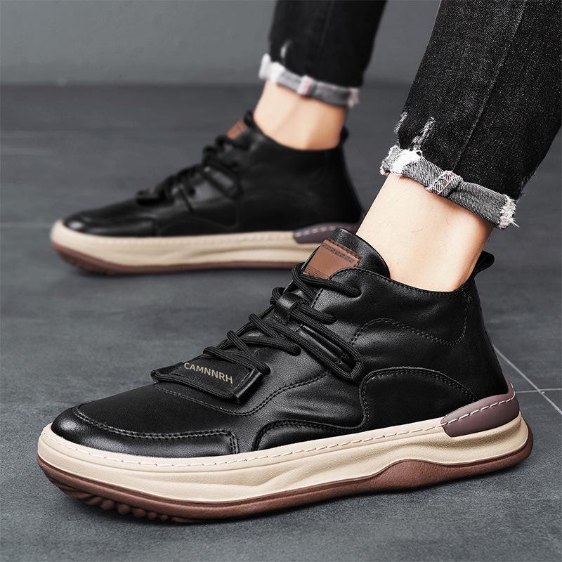 Men's High-Top Waterproof Non-Slip Skate Sneakers - Trendy Autumn Casual Shoes for Teens and Students