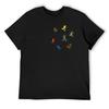 Dendrobates Frog Pattern T-Shirt Aesthetic Clothes Funny Shirt Cotton Graphics Black T-shirts for Men