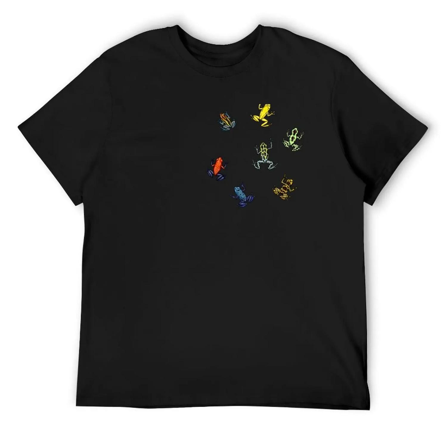 Dendrobates frog pattern T-Shirt aesthetic clothes funny shirt cotton graphics black t-shirts for men S