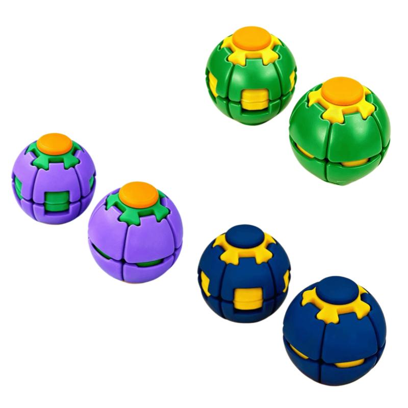 Double-Head Press And Twist Stress Relief Ball 3D Printed Toy, Stress Relief Gadget, Fidget Spinner, Portable Anxiety Healer