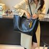 Vintage Large Capacity Tote Bag Women Retro Pu Leather Shoulder Bag Coffee Brown Black Handbag Ladies Commute Laptop Bag Travel