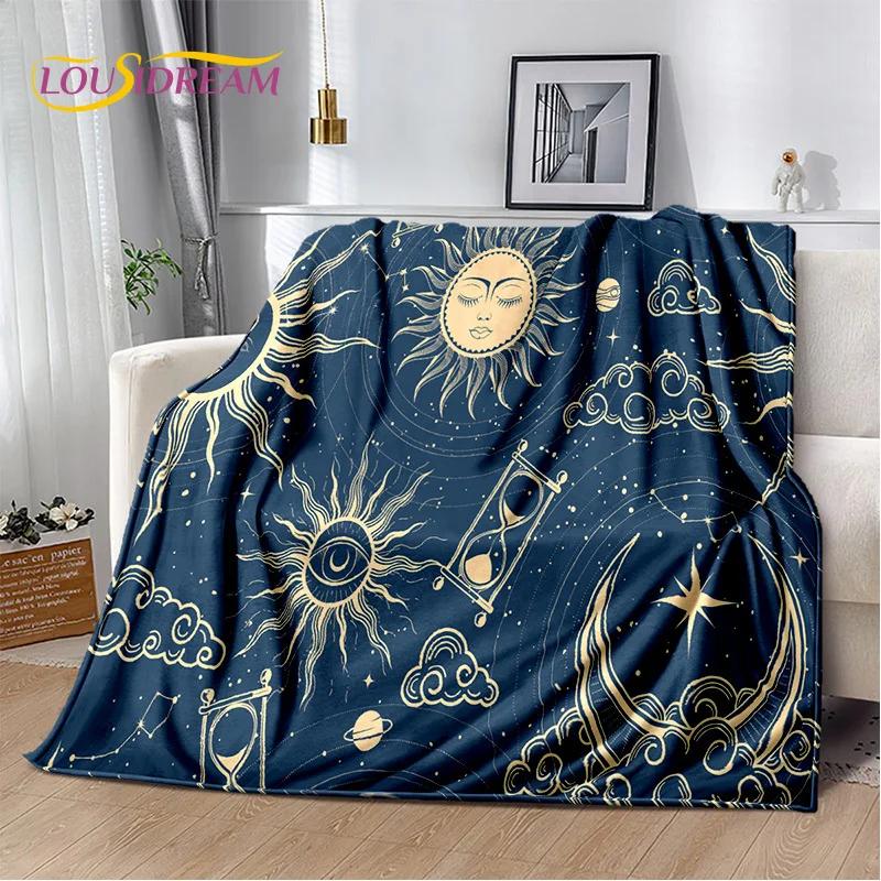 Mysteriou Tarot Sun Moon Mandala Magic Soft Flannel Blankets,Throw Blanket Comfortable Blanket for Picnic Beds Sofa Home Bedroom