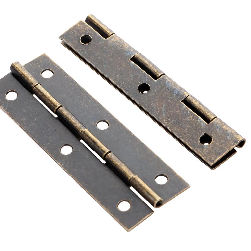 8Pcs Folding Butt Hinges Antique Bronze Metal Hinge for Doors Windows Furniture Cabinet Cupboard Wood Boxes with Screws