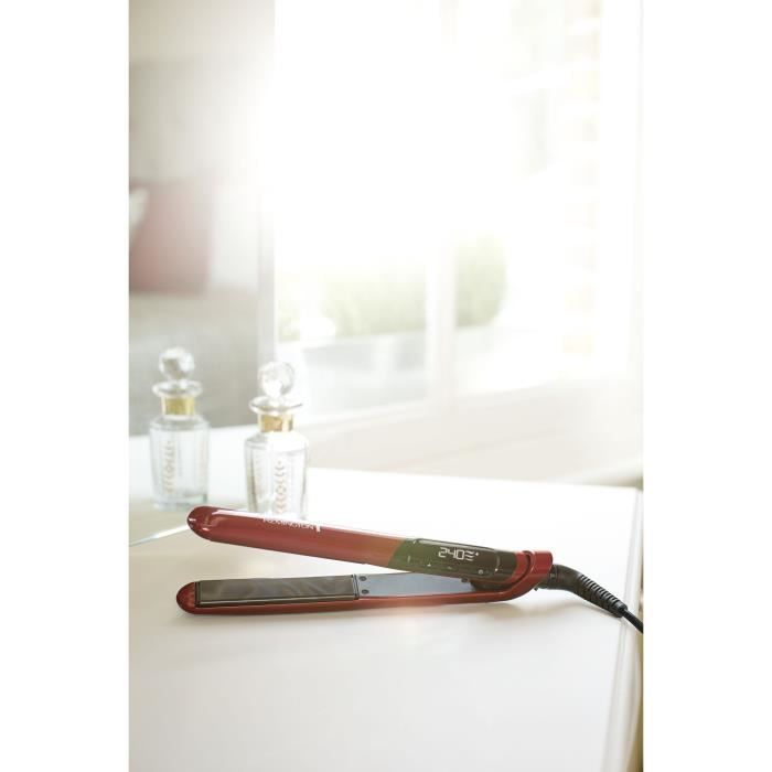 Lisseur - REMINGTON - S9600 SILK - 240° C - Chauffe Rapide - Turbo - Pochette Voyage - Rouge