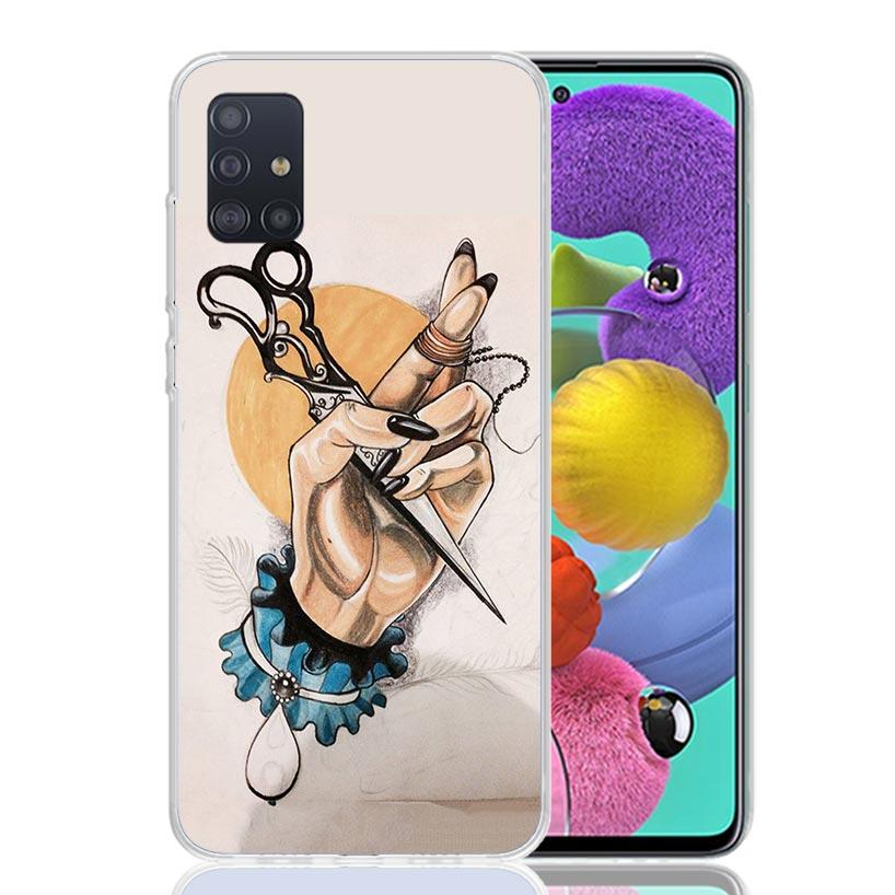 

Hair Stylist Scissors Brush Phone Case For Samsung Galaxy A52 A42 A32 A22 A12 A51 A50S A40 A30S A20E A10S A41 A31 A21S A11 A72 A Samsung A52