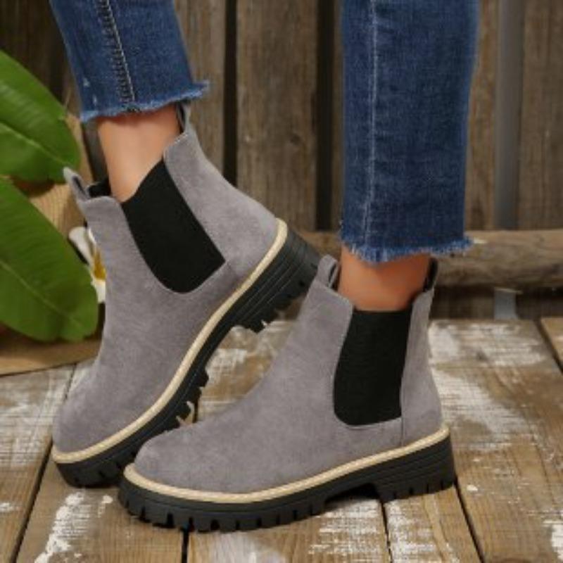 Women's Suede Ankle Martin Boots, Retro Casual Desert Work Boots, Chelsea High-Top Fall Winter Shoes