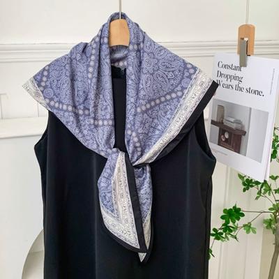 Cashew Flower Silk Scarf New Trend Bag Headscarf Headband Neck Protector Scarf Scarf Small Shawl Triangle Scarf Fart Curtain