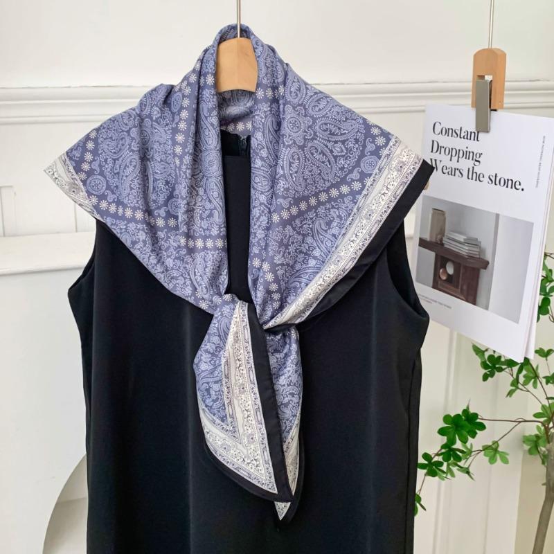 Cashew flower silk scarf new trend bag headscarf headband neck protector scarf scarf small shawl triangle scarf fart curtain