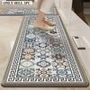 Kitchen Floor Mat Non-slip Stain-resistant Wear-resistant Carpet Black and White Geometric Pattern Long Rug Home Decoration Rugs