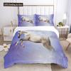 Unicorn Duvet Cover Set White Horse With Wing 3D Print King Size Polyester Comforter Cover For Kids Bedding Set With Pillowcase