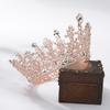 European wedding retro baroque large crown white rhinestone round queen crown full crown