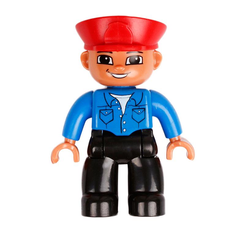 Big Building Blocks Boy Girls Family Policemen Figures Doll Compatible Duplos Children Kids Self Locking Bricks Assemble Toys