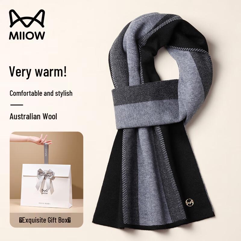 Men's Autumn/Winter Wool Blend Warm Scarf