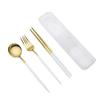 New Spoon Fork Chopsticks Set Storage Box Tableware Coffee Snack Fruit Dessert Portable Spoon Fork Chopstick Set Stainless Steel