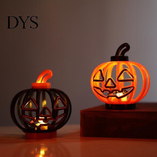 Halloween Pumpkin Lights Lantern, LED Light Up Hollow Ornament, Battery Operated Atmosphere Lighting Statue with Warm for Indoor Outdoor Party