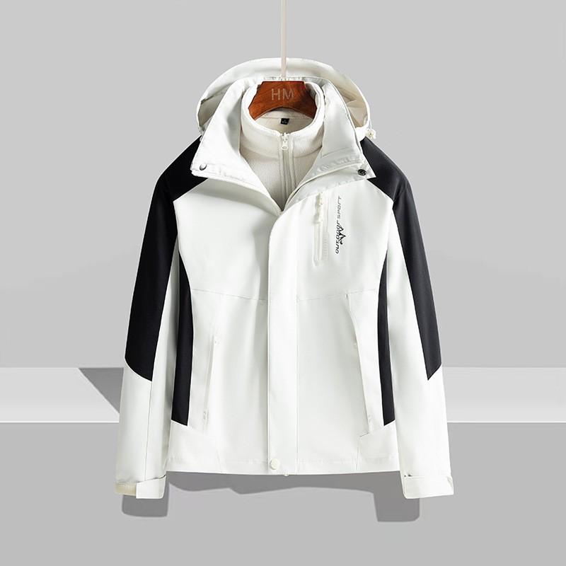 Men Women Waterproof Windproof Hiking Jacket With Removable Fleece Liner 3-in-1 Outdoor Parka Winter Camping Trekking Cycling