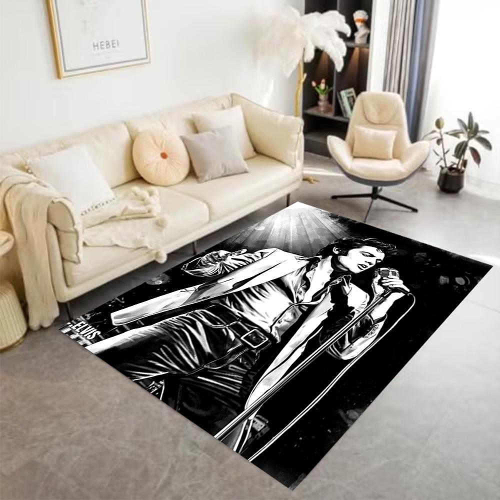 Elvis Presley: Rock Roll Floor Mat Suitable for Outdoor Hallway Dining Room Kitchen Anti-slip Rug Office home decor Gift for Festivals