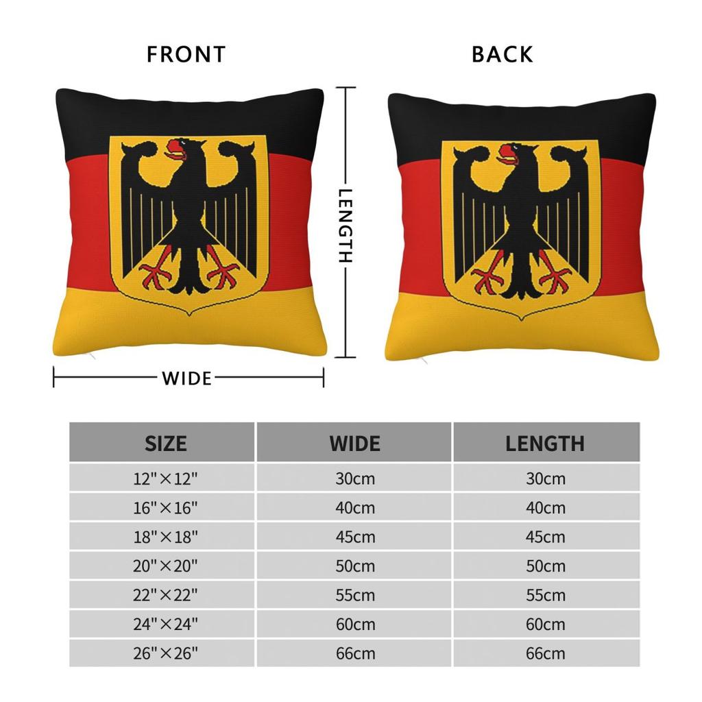 Germany Flag German Patriotic Square Pillowcase Cushion Cover Pillow Case Throw Pillow Cover for Home Bedroom Car